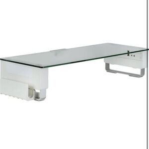 Glass computer monitor stand and desktop riser with 3 usb ports